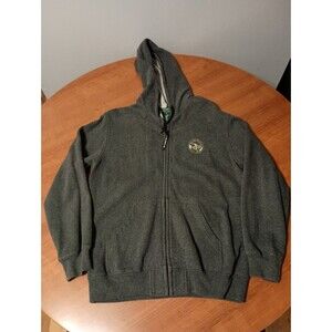 Lauren Ralph Lauren Womens Small Hoodie Sweatshirt Full Zip Grey Cotton Fleece